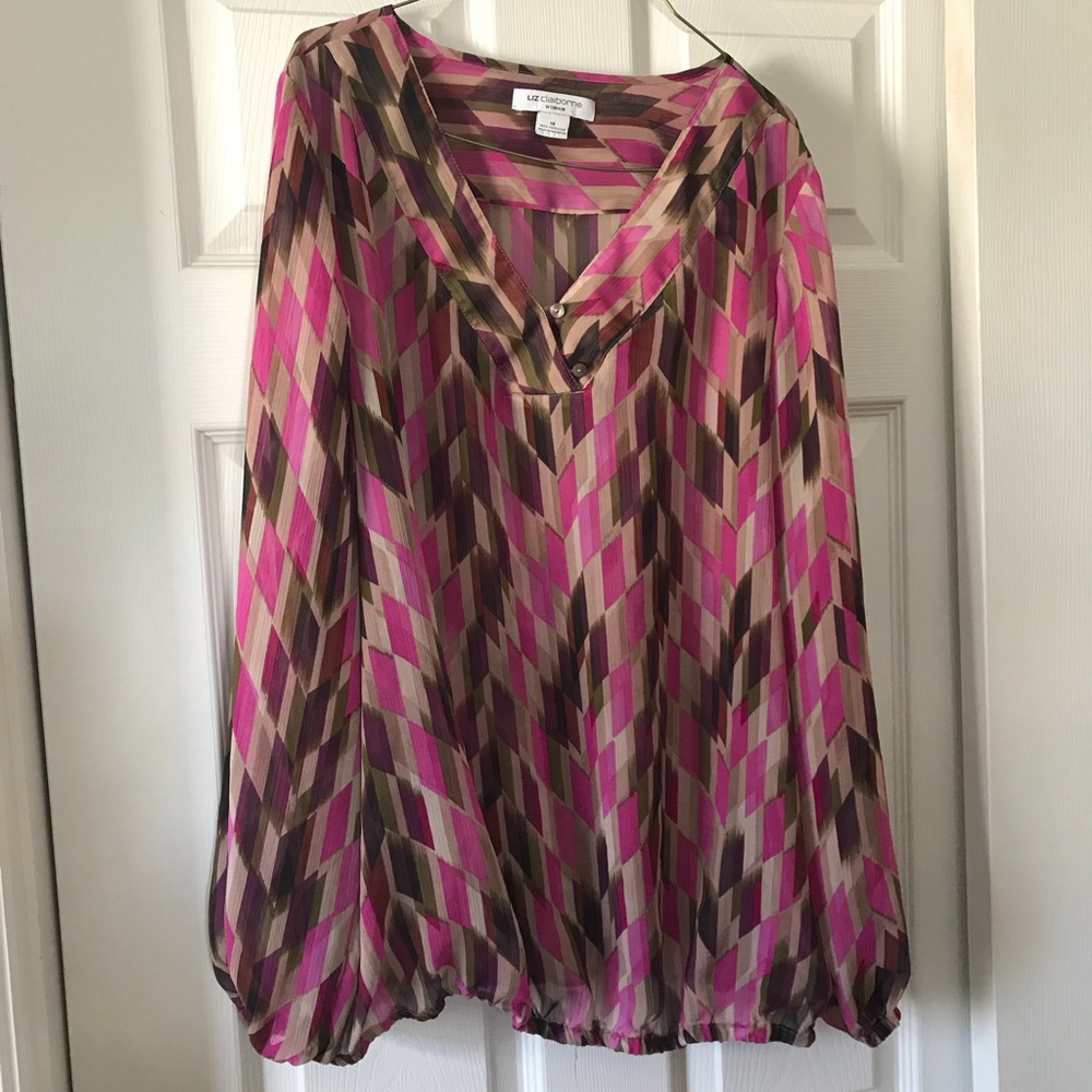 Super cute pinks, purples, and green top